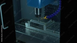 3 axis desktop CNC mill face cutting aluminum stock with end mill tool time lapse 30 seconds