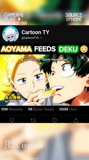 AOYAMA FEEDS DEKU 😳😱|#anime #myheroacademia #mha #shorts