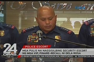 73K views · 1.1K reactions | Mga pulis na nagsisilbing security escort ng mga VIP, pinare-recall ni Dela Rosa Sa mga Kapuso abroad, tumutok o mag-subscribe sa GMA Pinoy TV, GMA Life TV, at GMA News TV International para sa iba pang mga balita. | 24 Oras | Facebook