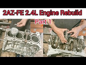 2AZ-FE 2.4L Short Block Rebuild || Crankshaft Bearings And Piston Rings Installation Of Toyota RAV4