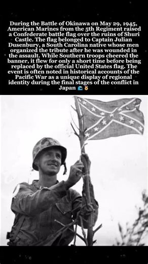 1945: Confederate Flag Raised Over Shuri Castle During Battle of Okinawa 🏯⚔️ #BattleOfOkinawa #WWII
