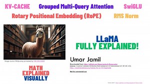 LLaMA explained: KV-Cache, Rotary Positional Embedding, RMS Norm, Grouped Query Attention, SwiGLU | Umar Jamil