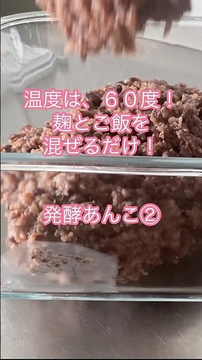 発酵あんこ②麹とご飯で自然な甘さ♪温度も大切６０度✨#short
