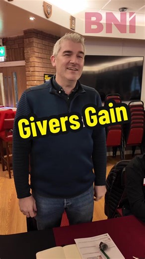 Matt hurst from High Peak Architects is up and giving his spin on BNIs number one core value Givers Gain. #bni #giversgain #corevalue #businessnetworking