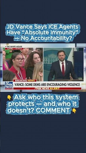 JD Vance Says ICE Agents Have “Absolute Immunity” — No Accountability? #ICE #Immunity