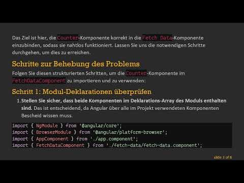 Wie man Komponenten importiert und verwendet in Angular mit Visual Studio