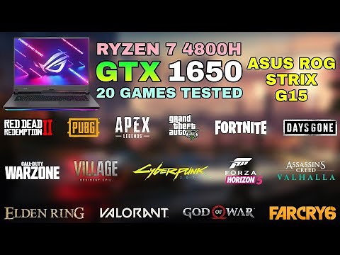 ASUS ROG Strix G15 - GTX 1650 + Ryzen 7 4800H - Test in 20 Games in 2022