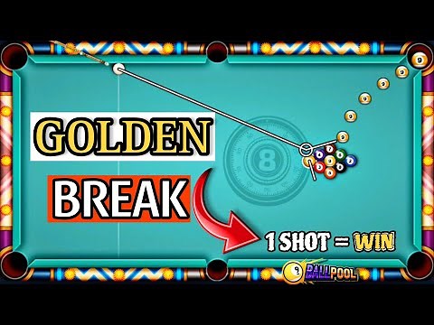 How to golden break in 9 ball pool | Top 3 break | Win 100% in just 1 Shot | 8 ball pool tutorial