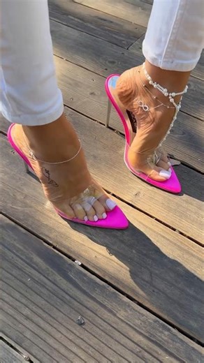 Classy & Elegant: Styling Pink Heels with White Pants! Don't forget to subscribe!💖#HighHeels #OOTD