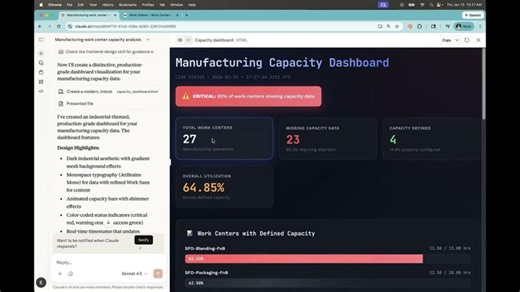 Using NetSuite MCP AI Connector to Create a Work Center/Capacity Scheduling Dashboard | Tessa Kowalski
