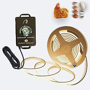 Automatic Chicken Coop Lighting System by Coop Collective | No Programming Needed | Full Spectrum UVA & UVB | Fireproof, Weatherproof | 5M LED Strip Covers 250 Sq. Ft. | UL Rated | 3-Year Warranty