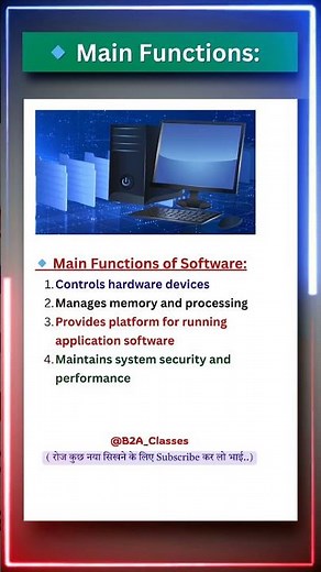 Main Functions of Software | Software Functions Explained | Computer Software Basics #shorts