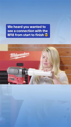 The @Milwaukee Tool M18 FUEL ProPEX Expansion Tool makes connections up to 3x faster 💙❤️ #uponorinaction #uponor