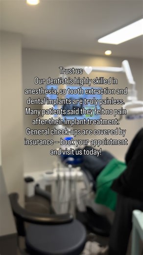 Trust us 🤍 Our dentist is highly skilled in anesthesia, so tooth extraction and dental implants are truly painless. Many patients said they felt no pain after their implant treatment. General check-ups are covered by insurance — book your appointment and visit us today! 📍 Gangnam, Seoul 💬 Message us now for a consultation _______________________________ #DentiqueDental #BracesKorea #DentalCareKorea #ForeignersInKorea | Dentique Dental Clinic