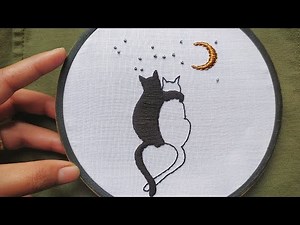 Cute cat Embroidery video || Embroidery for Beginners - Let's Explore