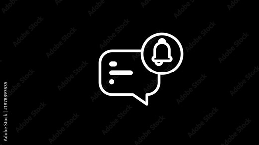 A speech bubble chat icon overlaid with a bell notification badge representing a new message alert, conversation update, or messaging platform notification for users