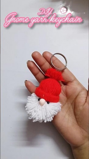 DIY gnome yarn keychain | santa keychain #handmade #craft #giftideas #trending #viralvideo #youtube