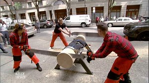 50K views · 283 reactions | STIHL Timbersports champ Cassidy Scheer shows off his lumberjack skills | Live with Kelly and Mark | Facebook