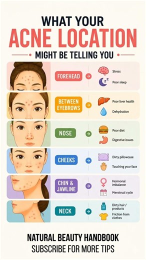What Your Acne Location Is Trying To Tell You! 😱 (Acne Face Mapping Guide) #didyouknow