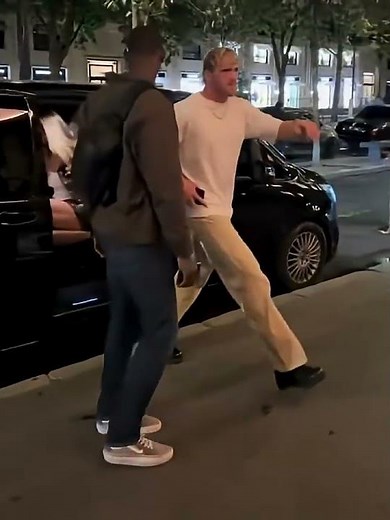 Logan Paul & Nina Agdal caught in heated Paris spat—Logan nearly stumbles mid-argument! #LoganPaul