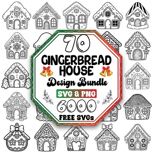 Gingerbread House SVG Bundle | Christmas Cookie House Outline (digital Download) - Etsy Canada