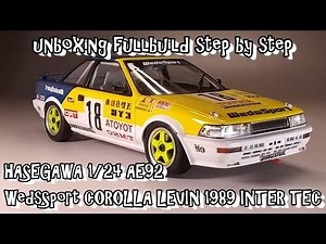 unboxing fullbuild HASEGAWA 1/24 AE92 WedsSport COROLLA LEVIN 1989 INTER TEC Scale Car Plastic Model