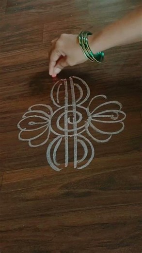 easy border rangoli design #muggulu #youtubeshorts #rangoli