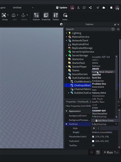 How to change the CHAT FONT in Roblox Studio | Roblox Studio Tutorial