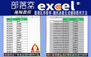 excel数据乱序排列视频：随机函数生成辅助数列方法