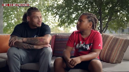 Like father, like son. Tyrann Mathieu and Tyrann Jr. are a perfect pair 😁 #FathersDay (Via NFL Films) | New Orleans Saints