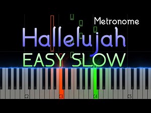 Hallelujah - SLOW EASY Piano Tutorial For Beginner