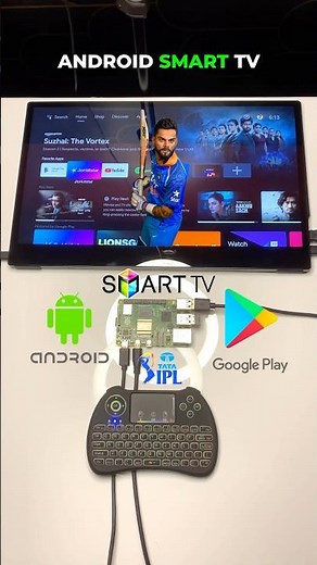 Android Smart TV using Raspberry Pi 5 and CrowVi Raspberry Pi Touch Display #shorts #gadgets #tech