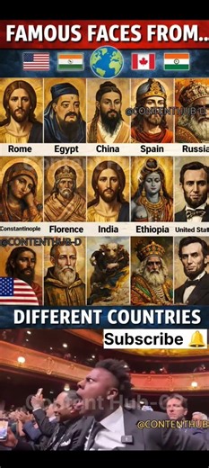 🌎 : shorts Famous Faces from Different Countries | World History Icons 🌎