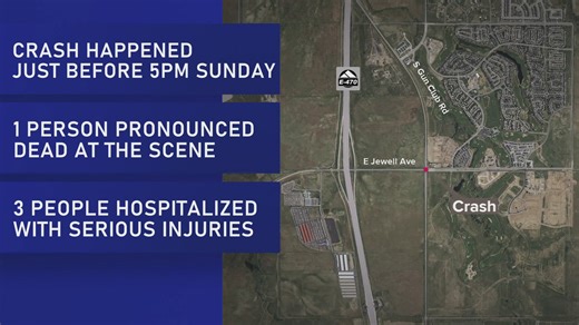 Crash in Aurora leaves 1 dead, 3 others injured