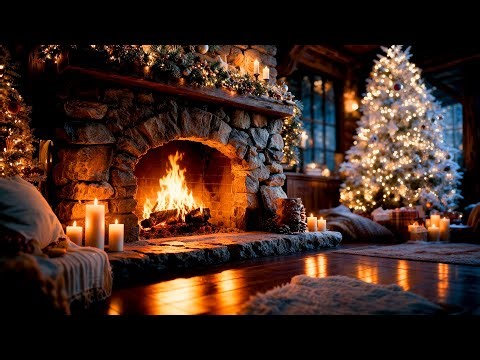 Warm Retro Jazz Café ☕❄️ | Cozy Fireplace Ambience 24/7