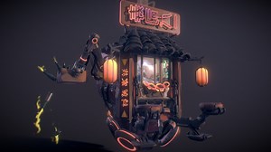 Neon Slums - Mobile Vending Bar - 3D model by William Domeyer (@WilliamDomeyer)