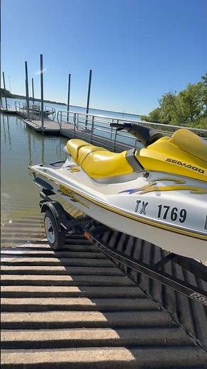 Test driving the Sea Doo GTI jet ski.