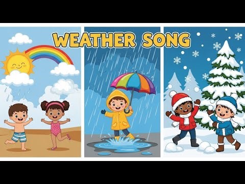 Weather Song ☀️🌧️❄️ | Fun Learning & Nature Song for Kids | Happy Tales & Tunes