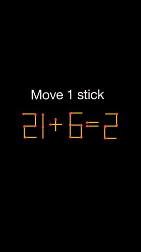 Move 1 matchstick to make equation true #matchstick #matchsticks #reels | Math Puzzle