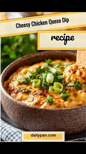 Dive into this creamy Cheesy Chicken Queso Dip, perfect for game days or casual gatherings! It’s warm, cheesy, and oh-so-delicious! Ingredients: - 2 cups shredded cooked chicken - 1 cup queso cheese - 1 cup cream cheese - 1 cup diced tomatoes (canned or fresh) - 1/2 cup jalapeños (diced, optional) - 1/2 cup shredded cheddar cheese - 1 teaspoon garlic powder - 1 teaspoon onion powder - Salt and pepper to taste - Tortilla chips for serving Directions: 1. In a medium saucepan over medium heat, comb