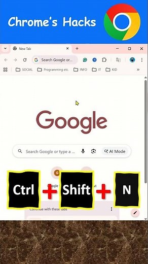 Shortcut Keys to Open a Incognito Window in Chrome Browser