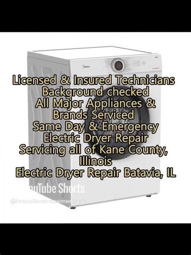 Electric Dryer Repair Batavia, IL 630 425 6558