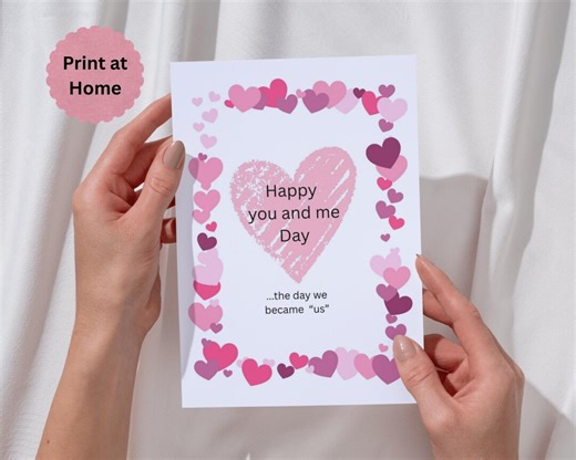 Anniversary Card Printable (digital Download), 4X6 In, Print at Home, You and Me Day - Etsy