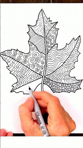 How to draw Leaf Pattern Art #artprojectsforkids