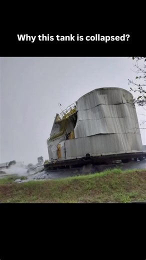Chemical iQ on Instagram: "Why this tank is collapsed? Storage tank collapsed due to a combination of structural, operational, and environmental factors, with poor construction quality and corrosion being among the most frequent culprits. Common Causes : 1. Corrosion: The leading failure mode, eroding tank walls from moisture, chemicals, or incompatible stored fluids. 2. Overpressure or Overfilling: Excess internal pressure from filling beyond capacity or blocked vents causes buckling or rupture