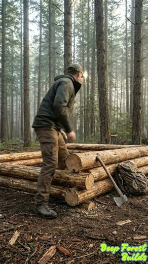 Forest Survival Build – From Empty Land to Cozy Cabin