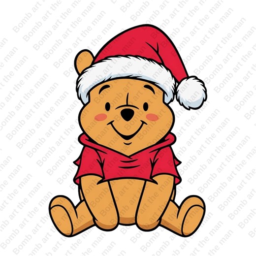 Winnie the Pooh Christmas Clipart, Winnie the Pooh Cute Png, Christmas Design, Transparent Background, Instant Download - Etsy Canada