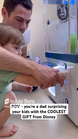 The boys have their own claw machine, thank you Disney