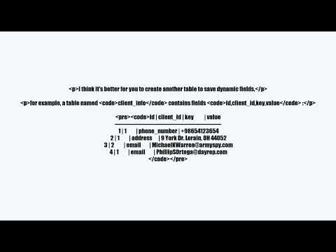 videohow to add colomns to databse dynamically in laravel 5.6