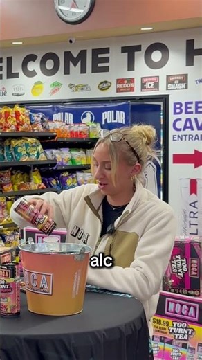She had ONE question…🫣”does it have alc in it?”🤣One sip later…she left with a 12 pack!👀